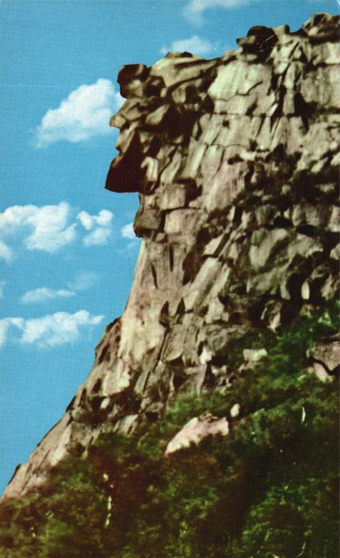 Postcard Old Man of Mountain Formed During Ice Age Franconia Notch New Hampshire