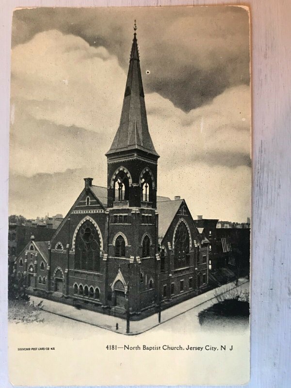 Vintage Postcard 1907-1915 North Baptist Church Jersey City New Jersey