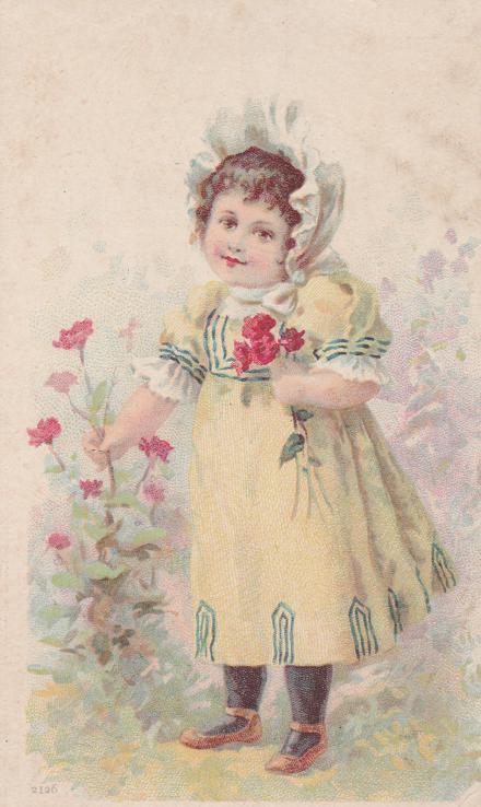 Trade Advertisement Richelieu Brand Coffee and Tea - Pretty Girl picking Flowers