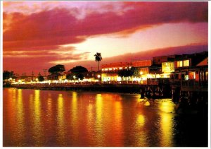 Lahaina~Maui, HI Hawaii FRONT STREET SCENE Sunset View~Night Lights 4X6 Postcard