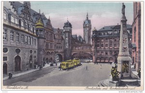 FRANKFURT A. MAIN, Street Cars, Paulsplatz mit Einheitsdenkmal, Hesse, German...