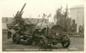 RPPC 1918 Allied War Exposition Pershing Trophy 13 German AntiAircraft Gun Truck