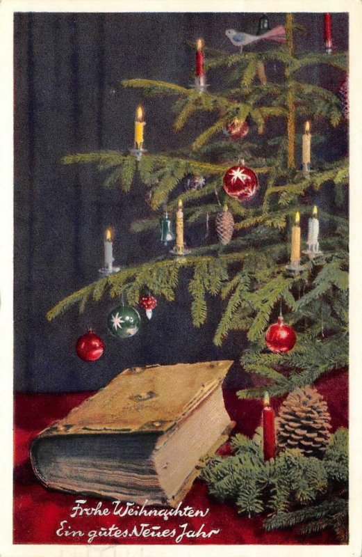 Frohe Weihnachten Ein gutes Neues Jahr Christmas Tree Happy New Year Postcard