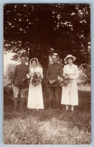 c1910's Soldiers Wedding Queensland Australia RPPC Photo Antique Postcard