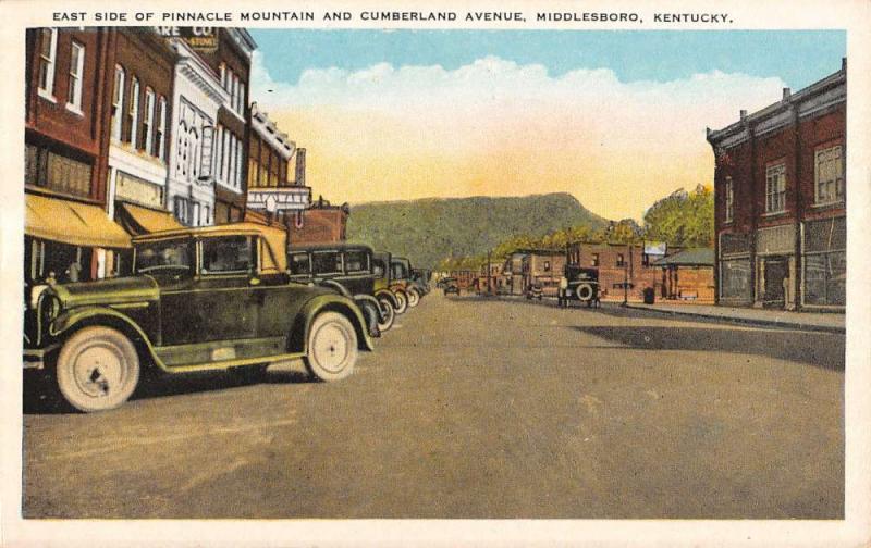 Middlesboro Kentucky Pinnacle Mountain East Side Scene Antique Postcard K12542