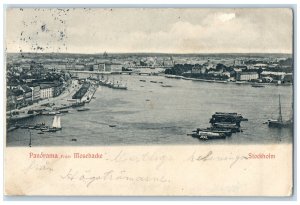 1901 Panorama From Mosebacke Torg Stockholm Sweden Antique Posted Postcard