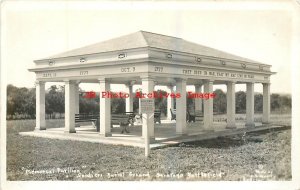 NY, Saratoga Springs, New York, RPPC, Memorial Pavilion, Soldiers Burial Ground