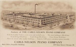C82/ Advertising RPPC c1920 Postcard Chicago Illinois Cable Nelson Piano Factory