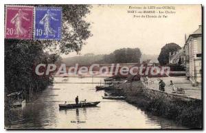 Old Postcard surroundings Lizy sur Ourcq Mary on the Marne Bridge Cottages Ra...