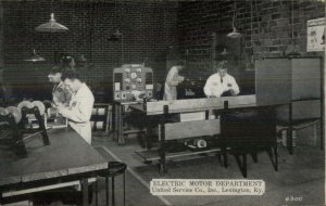 Lexington KY Electric Motor Dept United Service Co Advertising Postcard