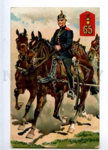 227110 WWI GERMANY HOFFMANN soldier on HORSE regiment #65