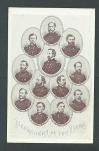 Ca 1910 Real Photo Post Card Of Twelve (12) Generals & Defenders Of The Union