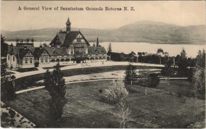 PC NEW ZEALAND, GENERAL VIEW OF SANATORIUM, ROTORUA, Vintage Postcard (B41441)