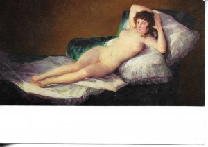 The Nude Maja, by Goya Fine painting, modern Spanish postcard