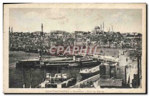 Old Postcard Constantinople Panorama Bridge Galatians Charter