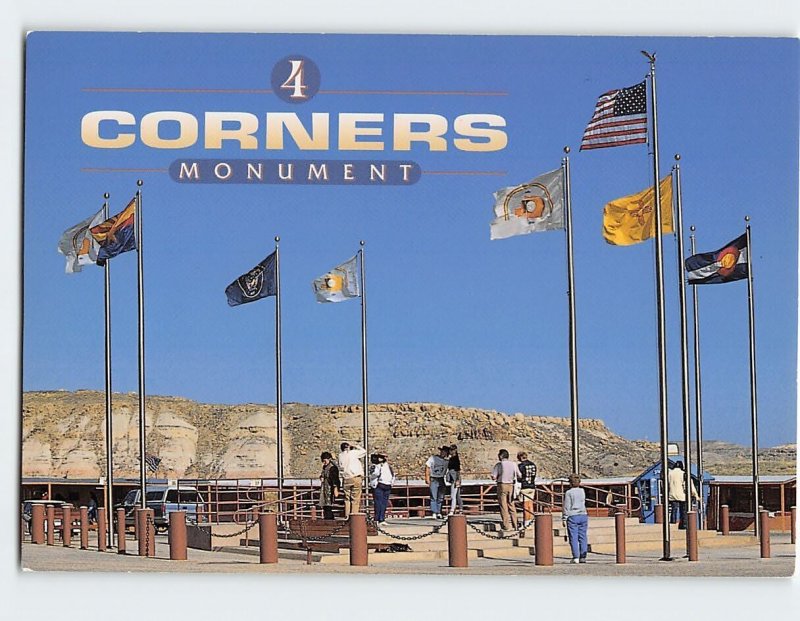 Postcard Four Corners Monument, Colorado, Arizona, Utah & New Mexico, USA