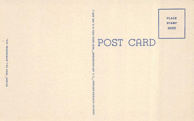 BIRMINGHAM, Alabama~AL   COMER BUILDING & Street View   c1940's Linen Postcard