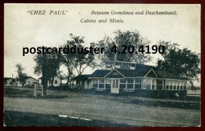 h2877 - DESCHAMBAULT- GRONDINES Quebec Postcard 1910s Chez Paul Cabins