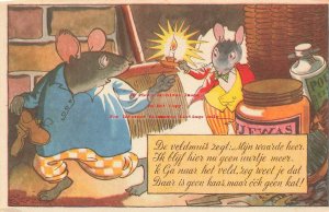 Muizenserie No 6, Anthropomorphic Mice with Lighted Candle