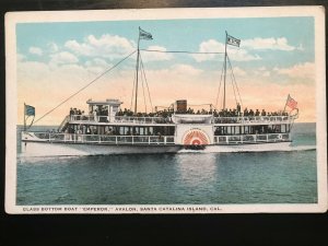 Vintage Postcard 1916 Glass Bottom Boat Emperor Santa Catalina Island CA