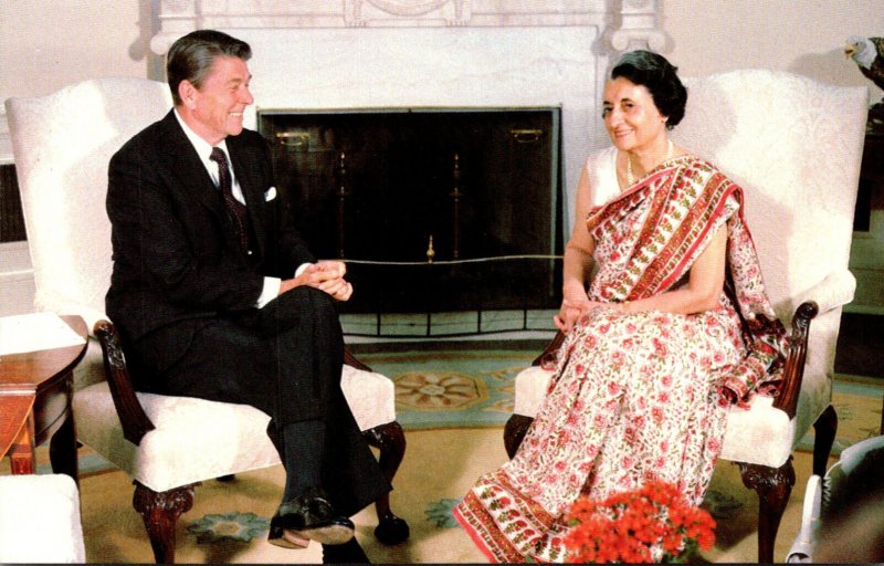 President Ronald Reagan With India's Prime Minister Indire Ghandi 29 Jul...