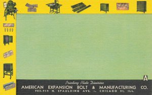 Chicago IL American Expansion Bolt & Manufacturing Co. Linen Postcard