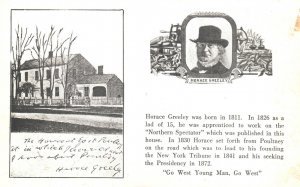 Vintage Postcard 1900's Portrait Horace Greeley Newspaper Editor and Publisher