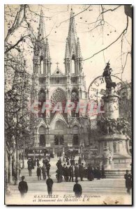 Postcard Old Marseille Church of Reforms and Monument Mobile