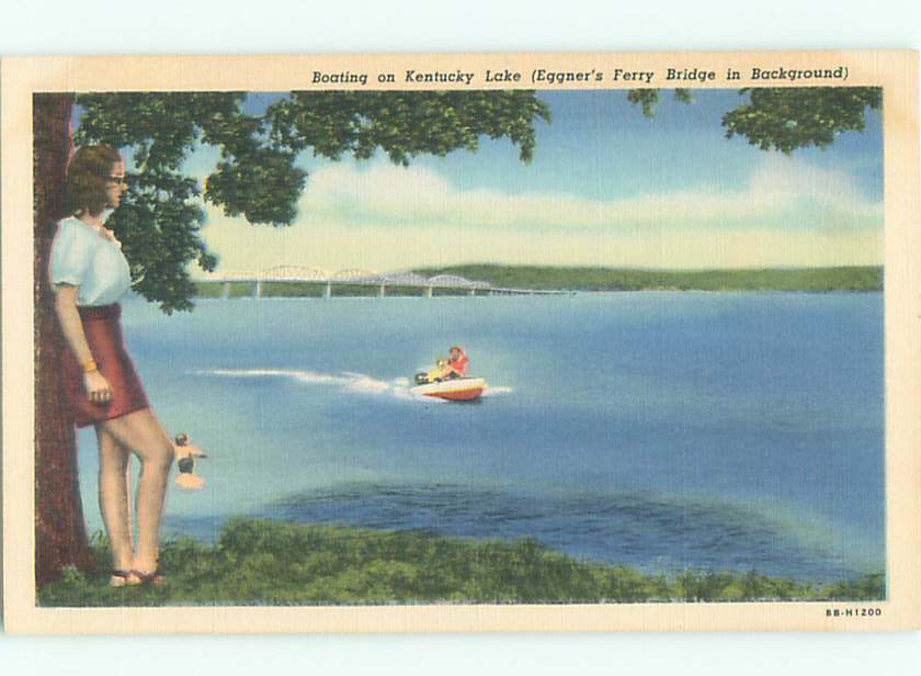 Linen BOATING ON KENTUCKY LAKE Aurora Near Benton & Hardin & Paducah