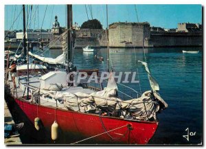 Postcard Modern Colors Brittany Concarneau The Marina and the ramparts