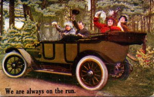 Humour Couples In Car We Are Always On The Run 1915