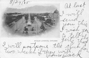 Euclid Avenue, Ontario, California Street Scene 1905 Vintage Postcard