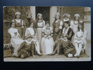 Portrait of Young Ladies in Costume / Play c1915 RP Postcard posted in Lynton