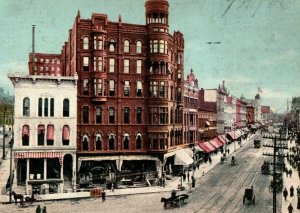 C.1906 Corner Monroe Street, Grand Rapids, Mich. Postcard P167