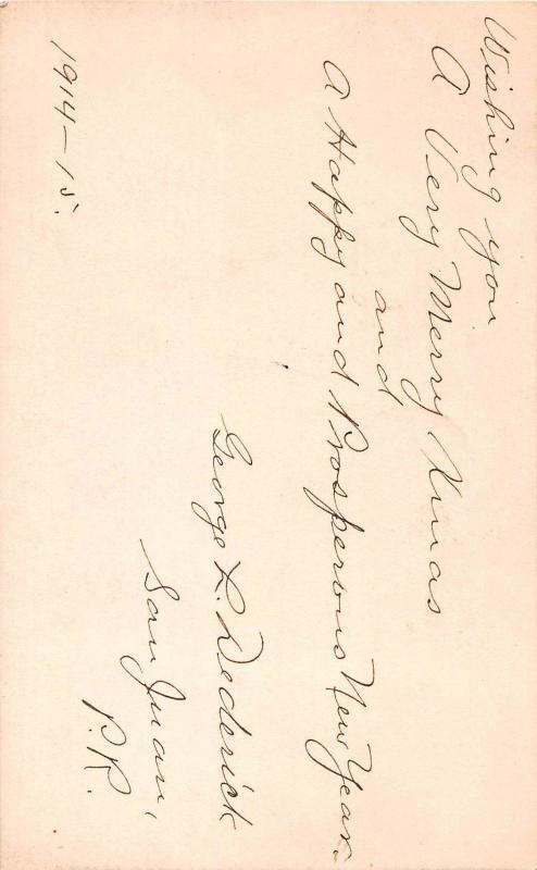 D34/ Puerto Rico Foreign RPPC Postcard c1910 San Juan Merry Christmas  2