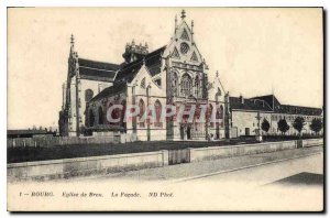 Old Postcard Bourg Brou Church facade