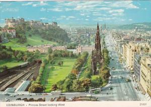 Scotland Edinburgh Princes Street Looking West 1976