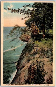 Along The Lakefront In Clifton Park Lakewood Ohio OH Cliff Rock Postcard