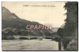 Old Postcard Cluses Pont Neuf and The Gorge Entree