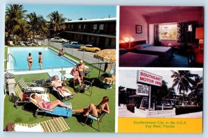 Key West Florida Postcard Southernmost City Motor Inn Simonton Multiview c1960