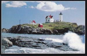 High Tide at Nubble Light House York Beach ME, Maine