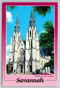 Cathedral Of St. John The Baptist Savannah Georgia Vintage Unposted Postcard