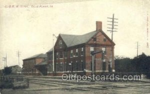 C and N W and Depot, Belle Plaine, IA USARailroad Depot Postcard