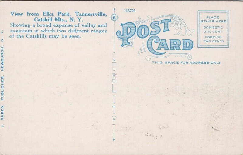 Tannersville Catskills Mountains NY View fr Elka Park Unused Ruben Postcard H35