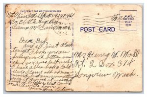 Large Letter Greetings From Camp McCain Mississippi MS Linen Postcard R14