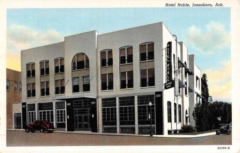 Jonesboro Arkansas Hotel Noble Street View Antique Postcard K52597