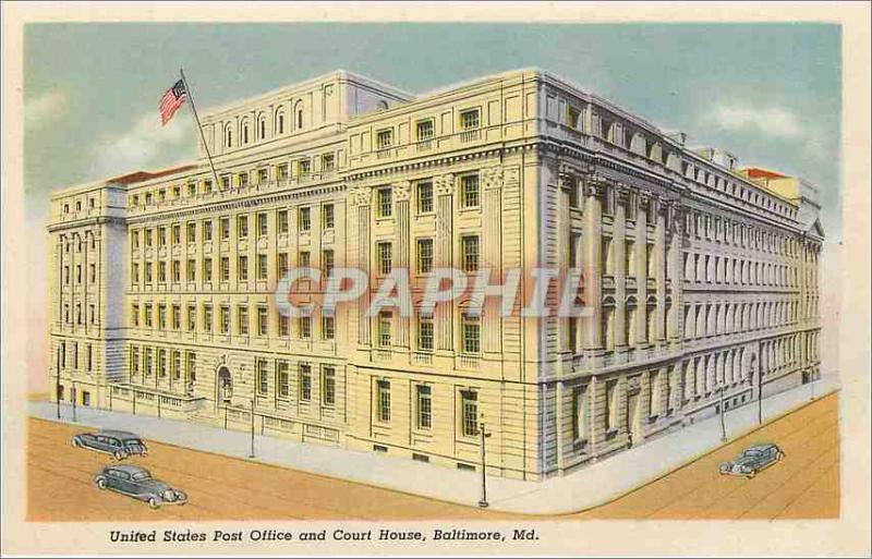 Modern Postcard United States Post Office and Court House Baltimore Md Aerial...