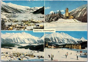 1950 Celerina -Oberengadin Switzerland Blick gegen Unterengadin Posted Postcard