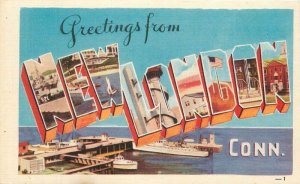 Connecticut New London large letters multi View Dexter Postcard 22-6025