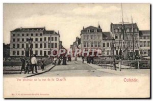 Old Postcard Ostend Vue Generale Street Chapel Yacht